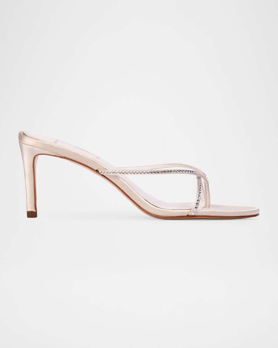 Jade Crystal Stud Thong Slide Sandals